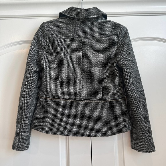 I MAN Size Small Black, Gray, and White Tweed Wool Blend Zip Up Jacket - Picture 5 of 5